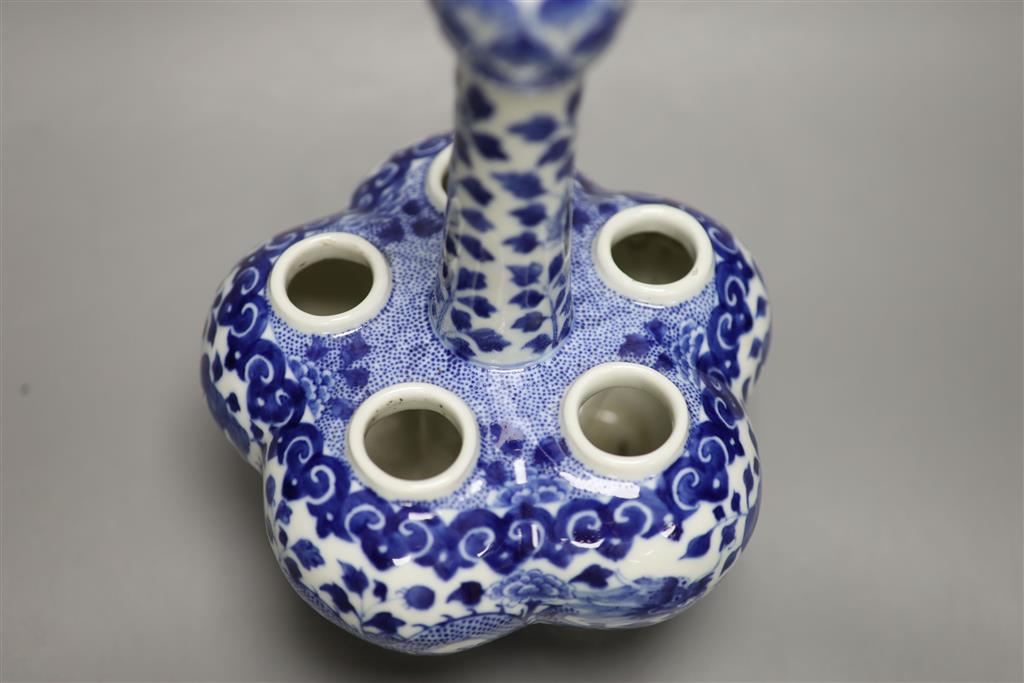 A Chinese blue and white dragon tulip vase, height 26cm